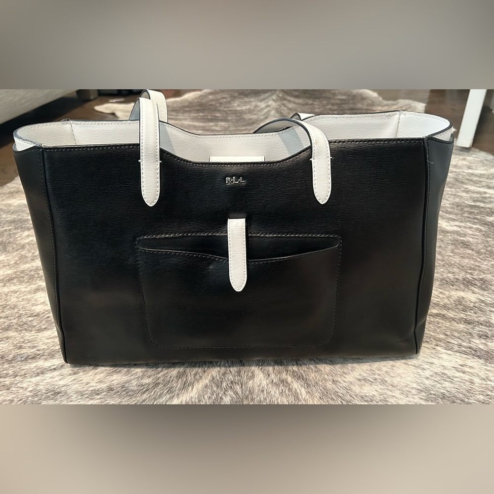 Ralph Lauren Black and White Large Tote Bag